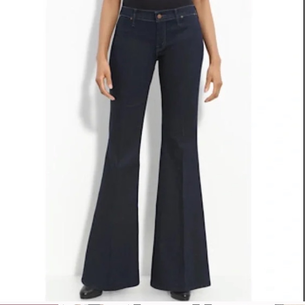 MOTHER Dark Blue Flare & Wide Leg Jeans